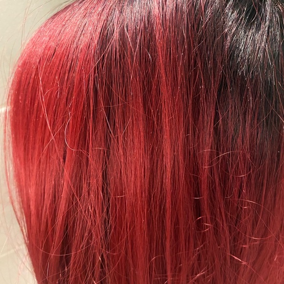 Brand new bright red-plum synthetic wig by SIS wigs - Picture 2 of 7